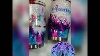 Watercolor Glitter Unicorn Tumbler/Cup