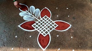 Chithira pournami 2023 new Flowers kolam|5*5 Begginners rangoli|pandaga muggulu|Beautiful rangoli