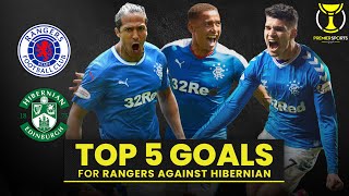 5 Rangers Goals v Hibernian | Outrageous Tavernier free-kick | Premier Sports Cup