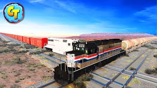 Snoring Dispatcher FAILURE Freight Trains Accidents 🔴 BEAMNG.Drive Stream