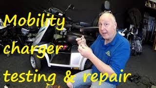 Testing a Mobility battery charger & how to test if its faulty. How mobility battery chargers work.