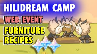 Hilidream Camp - ALL Furniture Recipes | Easy Primogems Web Event - Genshin Impact