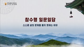 참수행 일문일답_088. 내 삶의 문제는 왜 풀어지지 않는 것일까? [부처님께서 정진하신 고도의 참수행법]