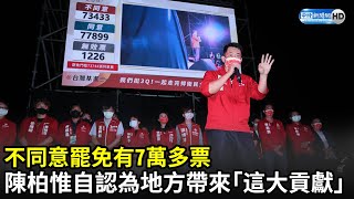 不同意罷免有7萬多票　陳柏惟自認為地方帶來「這大貢獻」｜中時新聞網