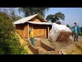 Transport sand and cement up the mountain by car - Builder a water tank - Green Farm Forest Life Ep1