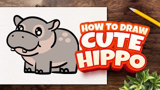 How to draw cute Hippo *easy step by step*