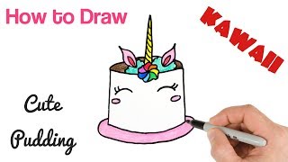How to Draw Kawaii Food. Unicorn Pudding
