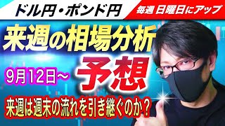 【来週のFX相場分析と予想】来週は米CPI！週明けは週末の流れが継続するのか？下値も底堅そうでどうなる？ドル円とポンド円来週の反発ポイントを見極めろ（9月12日～9月16日分）