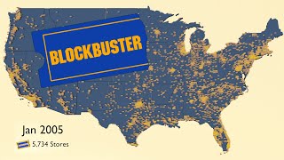 Map of the Rise and Fall of Blockbuster