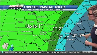New rainfall totals map show a decrease in rain over the next six days
