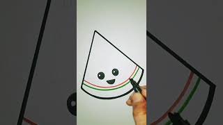 How to draw easy watermelon | kids art .#shorts#drawing.