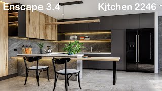 Enscape Kitchen interior render Tutorial | enscape interior render |SketchUp Tutorial