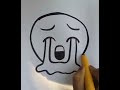 how to draw loudly crying face emoji outline shorts