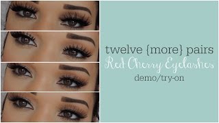 {12 MORE Pairs} Red Cherry Eyelashes Try-On/Demo