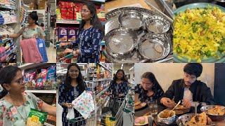 itna खाली kyun Dmart Shopping🛍️ +Breakfast \u0026 lunch🍱 grocery shopping🌺 matar poha🌺 paneer angara