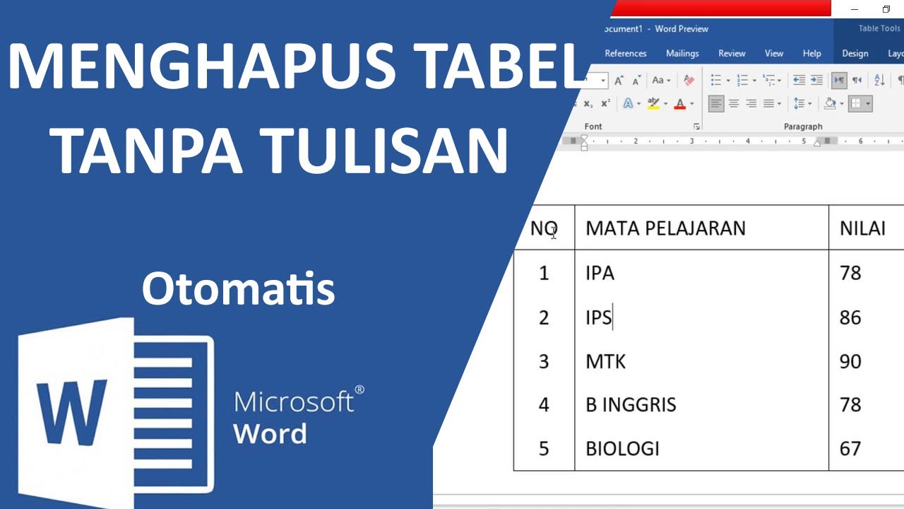 Cara Menghapus TABEL Di Word Tanpa Menghilangkan Tulisan - YouTube