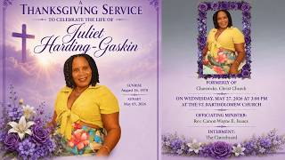 Live Stream of Funeral Service for Juliet Harding Gaskin