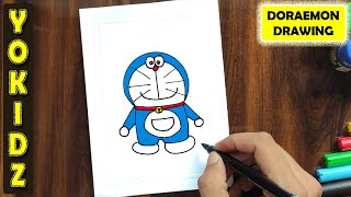 HOW TO DRAW DORAEMON EASY | CARTOON CHARACTER DRAWING