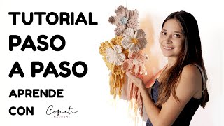 CREA tu TAPIZ de Fores de Macramé/⭐Curso de macramé para principiantes 6/7