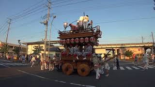 六丁目の山車　西壹丁目、濱壹丁目との合同番組の為潮来駅前へ　潮来祇園祭禮2018　初日　00100