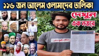 ১১৬ জন আলেম ওলামাদের তালিকা হাতে এসে পৌছালো অবশেষে | 116 Alem List | NetoN