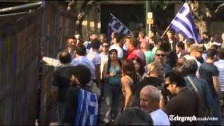 Police barricade angers Greek anti-austerity protesters