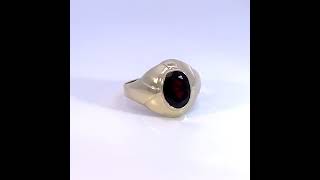 Granatring Gelbgold 333 roter Almandine Granat Edelstein 2.20ct.