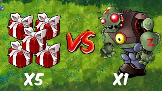 PVZ 1 Fusion Challenge! 5 Fusion Plants Boxes VS 1 Robot Giga Gargantuar - Who Will Win?