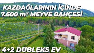 1316- SATIŞTAN VAZGEÇİLDİ...KAZDAĞLARNDA 7.600 M2 MEYVE BAHÇELİ 4+2 DUBLEKS EV