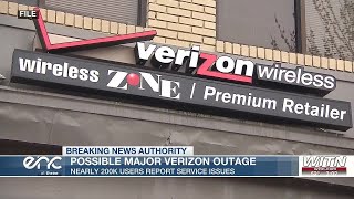 Verizon users report service issues amid possible outages.