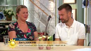 Johan Gustafssons syster i tårar: "Hur berättar man 2039 dagar?" - Nyhetsmorgon (TV4)