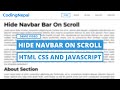 Scroll Down to Hide Navigation Menu Bar | HTML CSS & JS | Demo Video