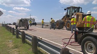 Heat Buckles Pavement On Bridge In Grapevine