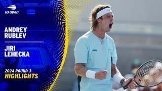 Andrey Rublev vs. Jiri Lehecka Highlights | 2024 US Open Round 3