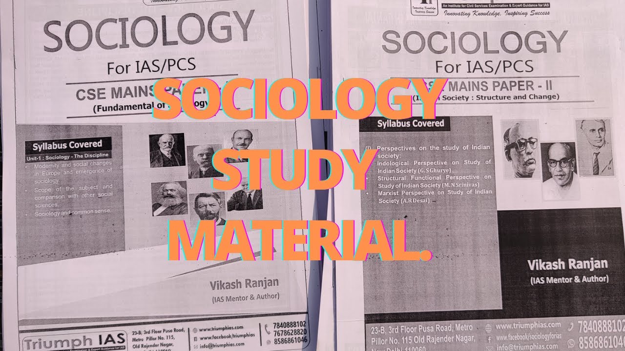 Sociology Study Material| Sociology Notes For UPSC| Vikas Ranjan Sir ...