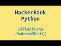 HackerRank Python Solutions: 40. Collections.OrderedDict()