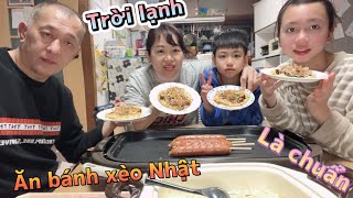 Châu xin chia sẻ món bánh xèo của người Nhật thường hay ăn vào mùa đông (お家でお好み焼きを作ってみた)