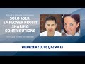 Solo 401k Employer Profit Sharing contributions