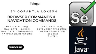 Selenium Java Tutorial 8: Browser Commands & Browser Navigation Commands in Selenium Java #telugu