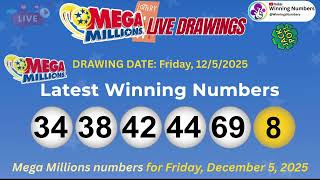 Mega Millions Lottery Live Today 05 Decembre 2025, Mega Millions Drawing #megamillions