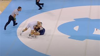 133lbs Joe Heilmann (UNC) fall Lucas Comroe (Queens)