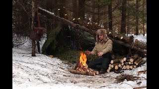 SOLO Two Days Winter Survival Challenge - Overnight Camping with Minimal Gear