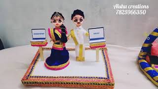 seervarisai plates l aarathi plates with bride doll l Aishu creations l 7825966350