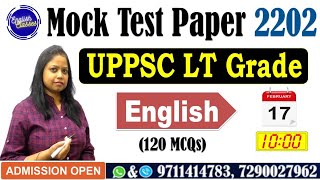 UPPSC LT Grade Mock Test Paper 2202 | LT Grade English Literature Online Batch | TGT PGT English