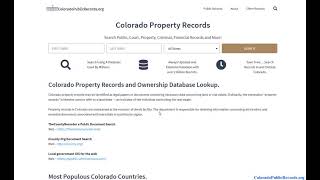 Colorado Property Records (Search Online By Name or Address)