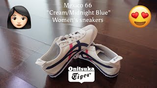 😍💋 Onitsuka Tiger Mexico 66 Cream/Midnight Blue Womens sneakers Overview (on feet) 4K #EasyLifeES