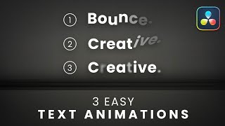3 Individual Letters Text Animation in Davinci Resolve