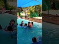 Fun in swimming pool with kids