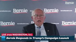 Bernie Sanders Responds to Donald Trump's 2020 Campaign Kickoff