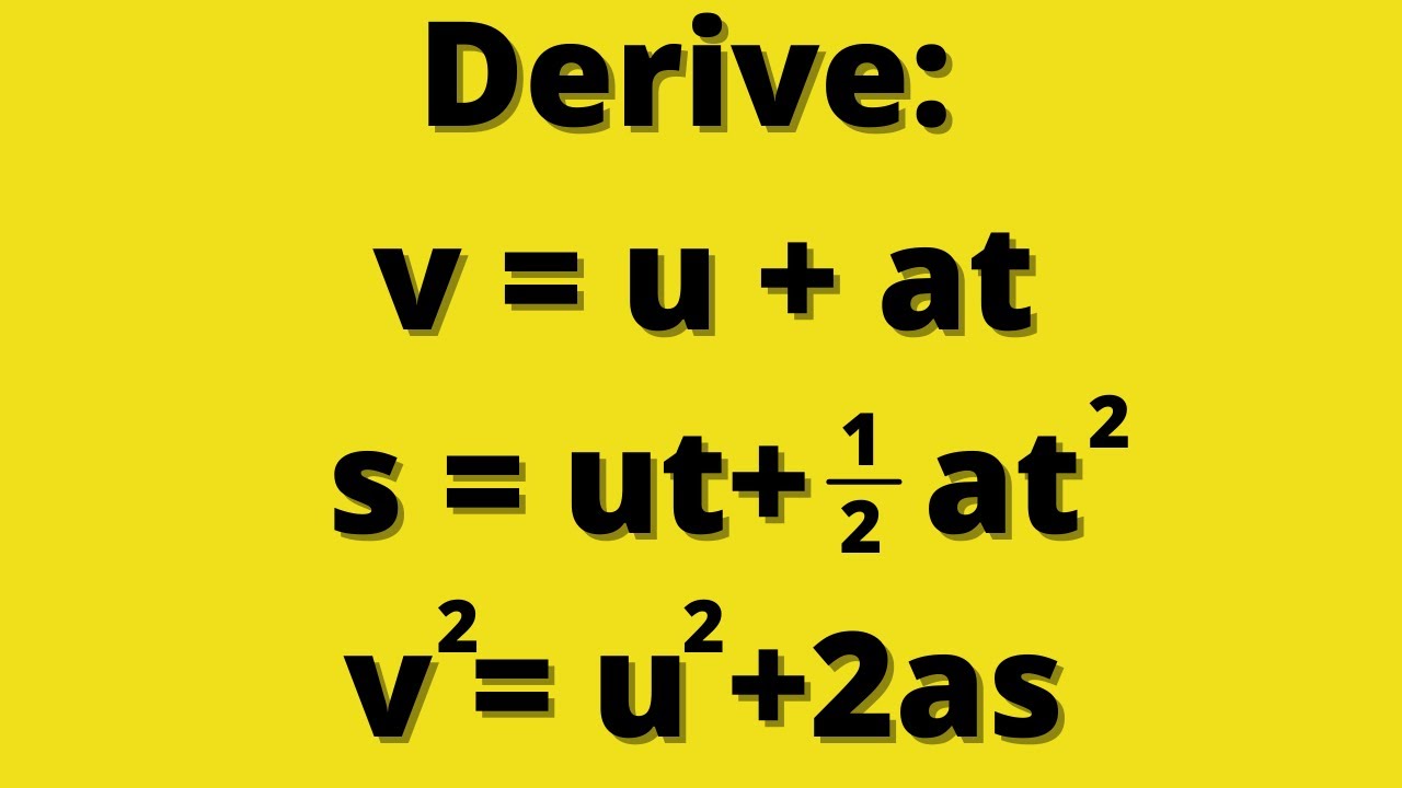 How To Derive The Equations Of Motion (Derivation) - YouTube